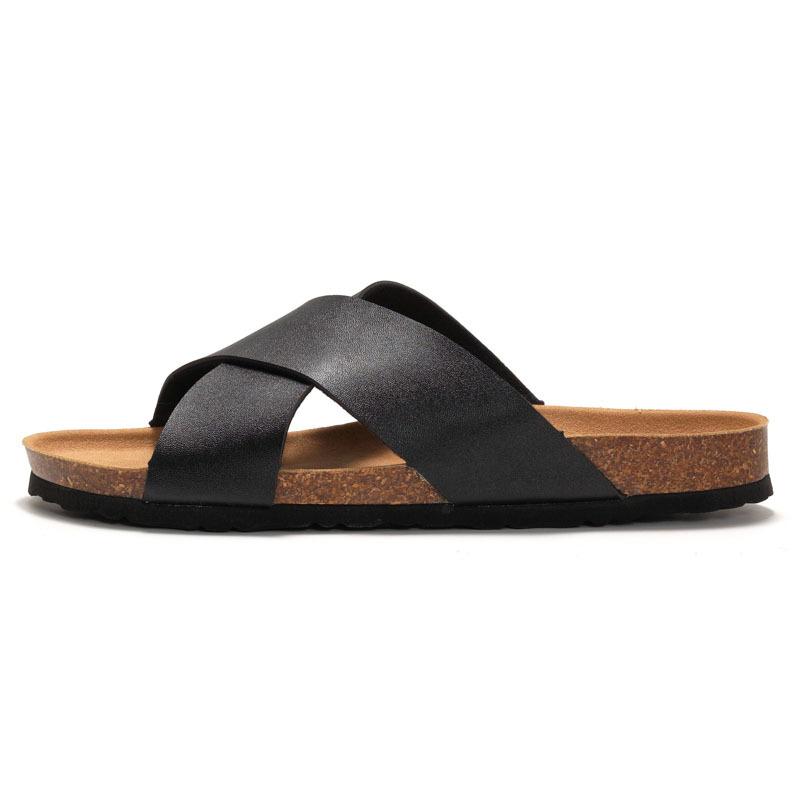 Summer New Men's Cork Slippers Beach Shoes Student Cross with Water Loose Cool Slippers
