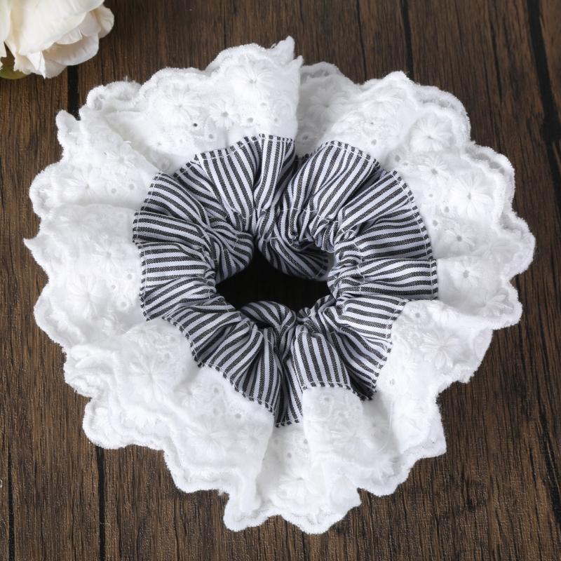 Hair Tie Blue Multi Layer Hair Rope Lacework Scrunchies Princess at Large Multi Layer Tie Laciness Hair Tie