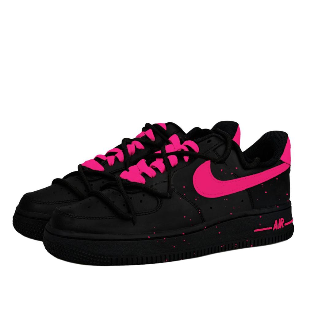 Nike Air Force 1 Black Pink Rose Low Top Skateboard Shoes Women's DD8959-001(Team1039- )
