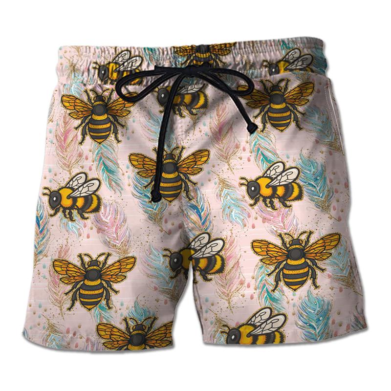 

Funny Honeybee Graphic Printed Men s Beach Shorts 3D Printing For Men s Casual Shorts Men s and Women s Shorts XXS