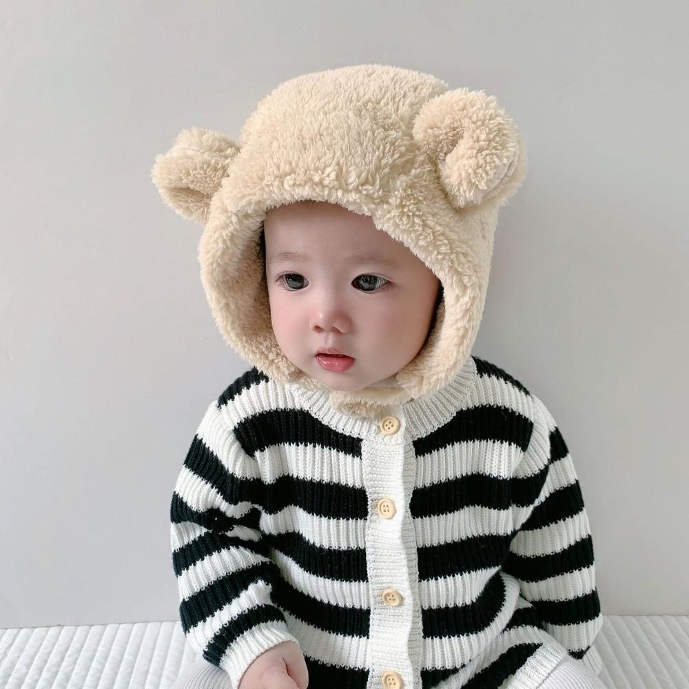 Soft Beanie Cap Windproof Infant Earflaps Hat Lovely Baby Plush Hat