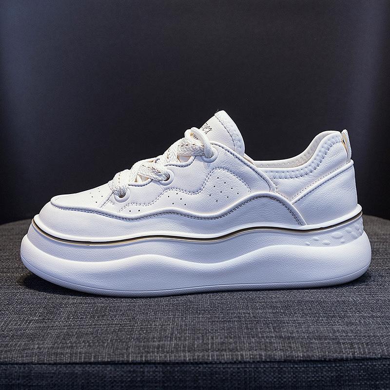 Genuine Leather White Women's Shoes Autumn and Winter New Platform Sports Dad Shoes Women's Casual Sneakers