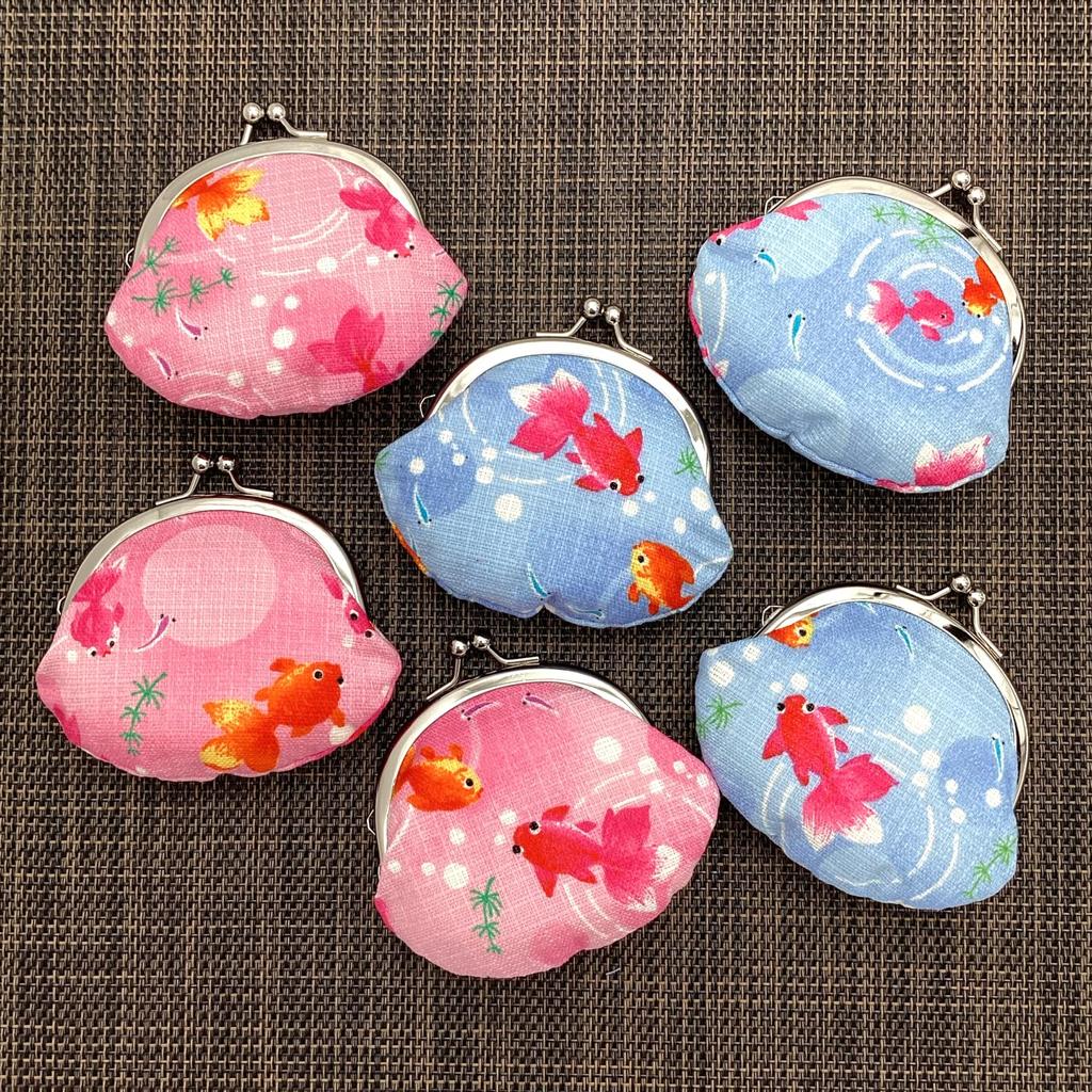 Kyosuke clasp coin x cm perfect for festivals and other Pink goldfish Japanese-made purse, 9.5 8.5 (2.6 inches), occasions. design.