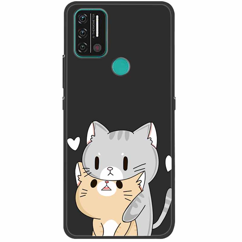 Weiche bedruckte Hülle für Umidigi A9 Pro Hülle Silikon Schutzhülle Schwarze Hüllen für Umidigi A7 Pro Niedliche Katze A9Pro A 9 A7Pro