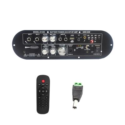 D1200 2.1Channel Subwoofer Digital Amplifier Board 12V Rechargable 50W+50W+100W Powerful Supports USB Inputs BT5.0