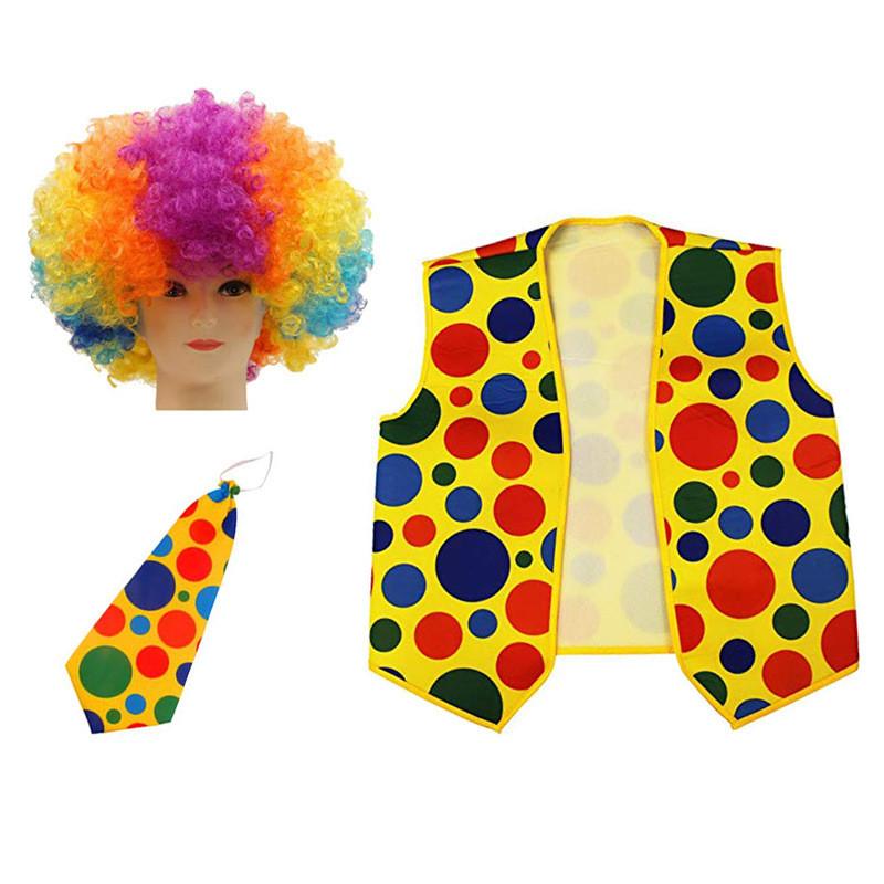 Roleplay Joker Outfit With Clown Nose And Wig Set For Cosplay Costume Events