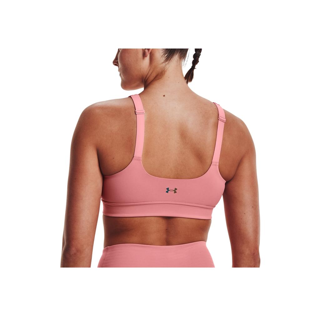 Under Armour Rush Logo Solid Color Training Medium Intensity Sports Tank Top Women Tops Pink 1361028-663