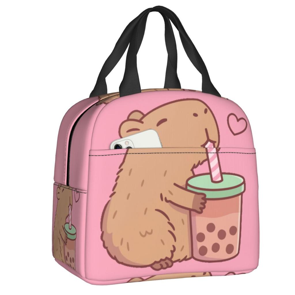 Custom Capybara Insulated Lunch Bag for Women Leakproof Cooler Thermal Lunch Tote Office Picnic Travel