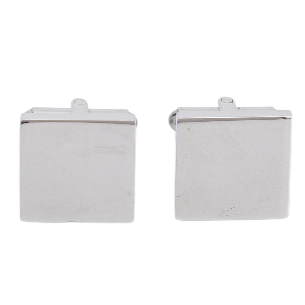 Herren Manschettenknöpfe Silber Tetragonum Manschettenknopf Rohlinge Galvanisierungsverfahren 316L Edelstahl Manschette