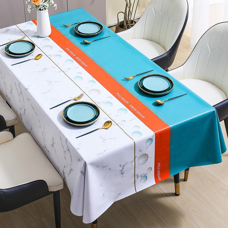 Household Tablecloth Wind Waterproof, Oil-Proof And Anti-Scalding Leave-In Tablecloth Coffee Table Cloth Yarn Fabric Color Balloon