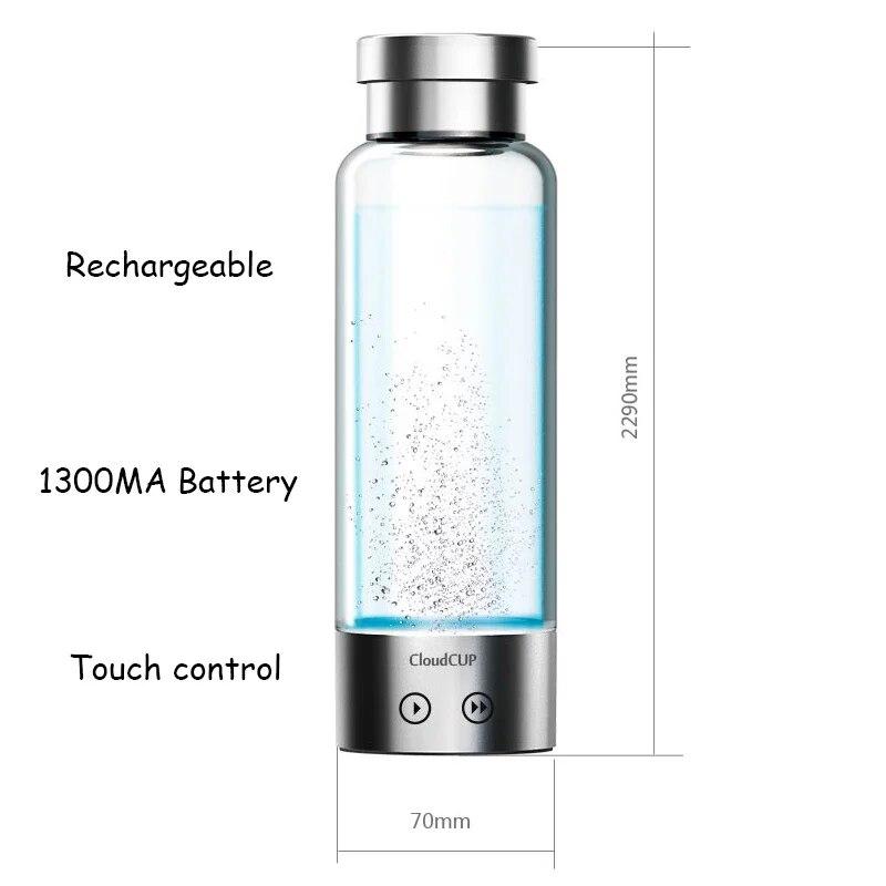 Tragbarer USB-Wasserstoffgenerator-Ionisator für reines, H2-reiches Wasserstoff-Wasser, Elektrolyse-Wasserstoff, 480 ml, Wasserstoff-Wasser trinken