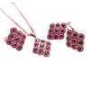 Purple Gold-Plated Rose Gold Inlaid Redstone Pendant Set, Fashionable Foreign Style And Generous Temperament, Colored Gold Collarbone Chain.