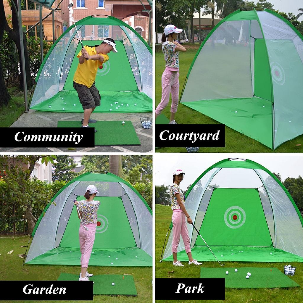 1m/3m Foldable Golf Hitting Cage Practice Training Net+Mat With 3 Balls & Tee Green