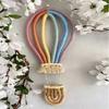 INS Macrame Rainbow Hot Air Balloon Hanging Decoration Rainbow Balloon Wall Decor for Kids Room Scandinavian Room Decor