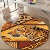 1pcLeopard Safari Office Round Area Rug, Indoor Mat Suitable ForOffice, Under Office Chairs Bedroom Living Room Home Decor, Room Deco 033
