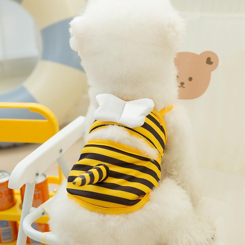 Summer Dog Cute Bee Swimsuit Suspender Cat Two-legged Swimsuit Pet Bikini Teddy Dog Clothes