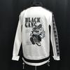 Schwarze Gang Street Style Trikot Reißverschluss Jacke Weiß Schwarz Herren M Stadion Pullover(GEBRAUCHT)