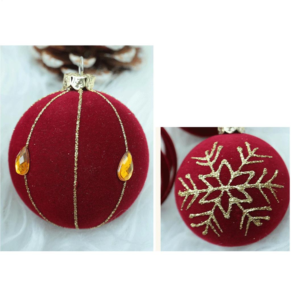 Christmas Tree Ornament Ball 16 Pieces Seasonal Decor Christmas Tree Flocking Ball Decor For Fireplace Window Door Wall Living