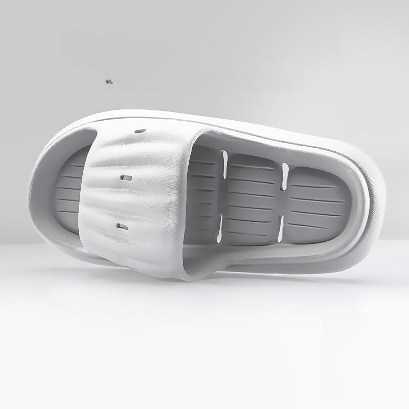 

Тапочки нескользящие простые модные на толстой подошве износостойкие грязеотталкивающие легкие дышащие женские домашние туфли 44-45 серый