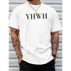 YHWH New Men'S Short-Sleeve T-Shirt, a Trendy Summer Top with Print Designs, for Casual Wear, Featuring a Round Neck And Breathable Fabric, Plus Size