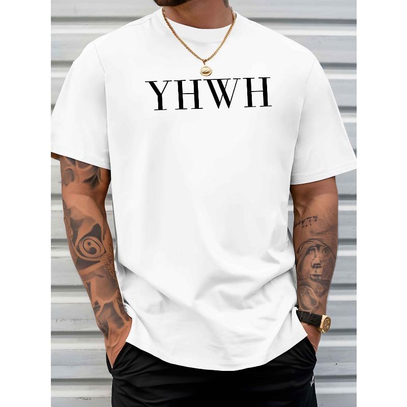 

Новая мужская футболка с коротким рукавом YHWH, модный летний топ с принтами, для повседневной носки, с круглым вырезом и дышащей тканью, Большие размеры S белый