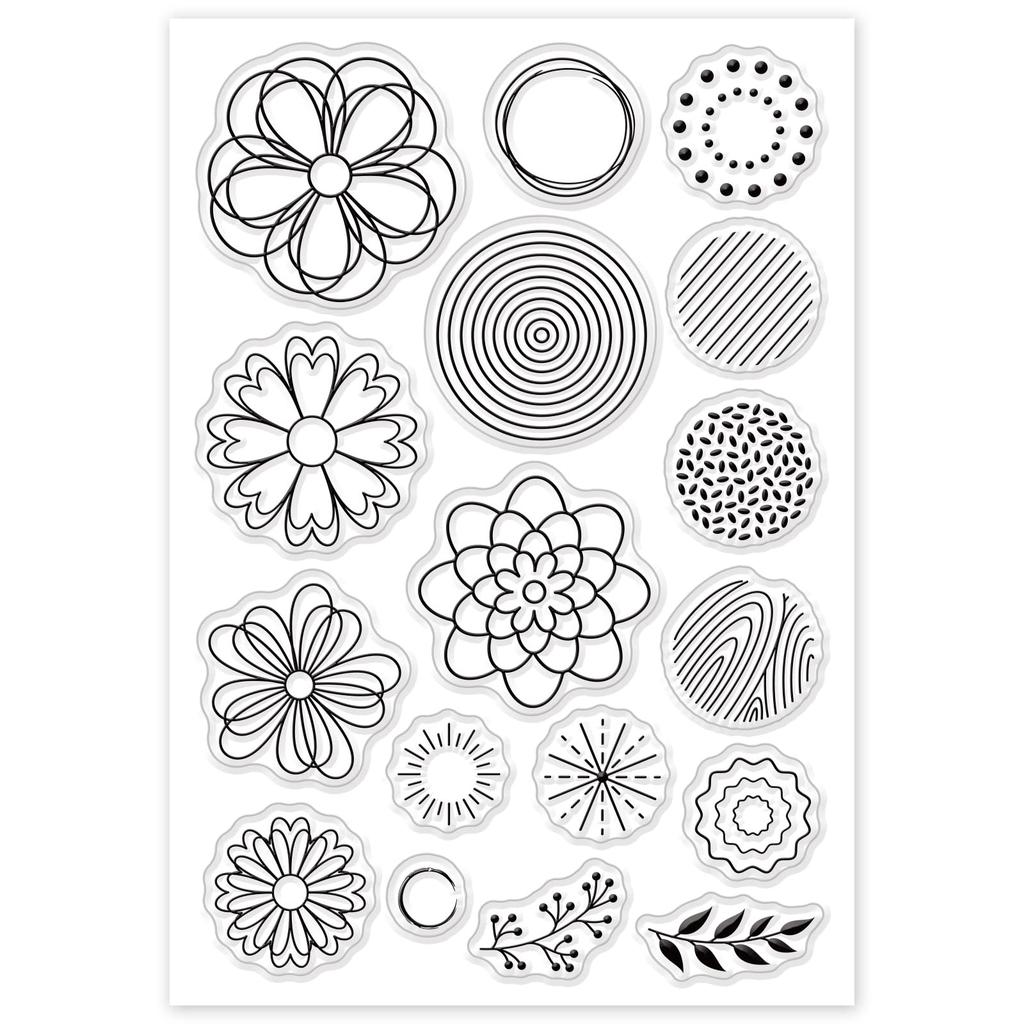 BENECREAT Clear Silicone for and Albums Stamp, Stamp, Flower, Round, Transparent, Planners, Seals, Scrapbooking, Calendars,