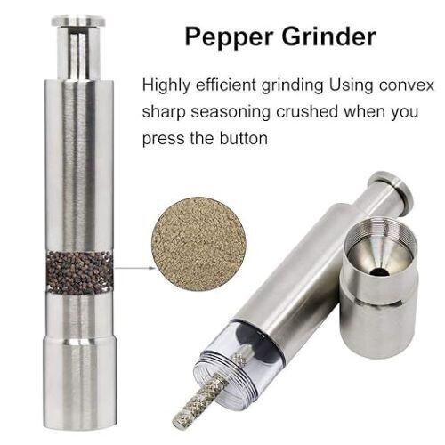 RSINC Stainless Steel Salt and Pepper Miller Grinder | Hand Thumb Press Crusher JL166629867995