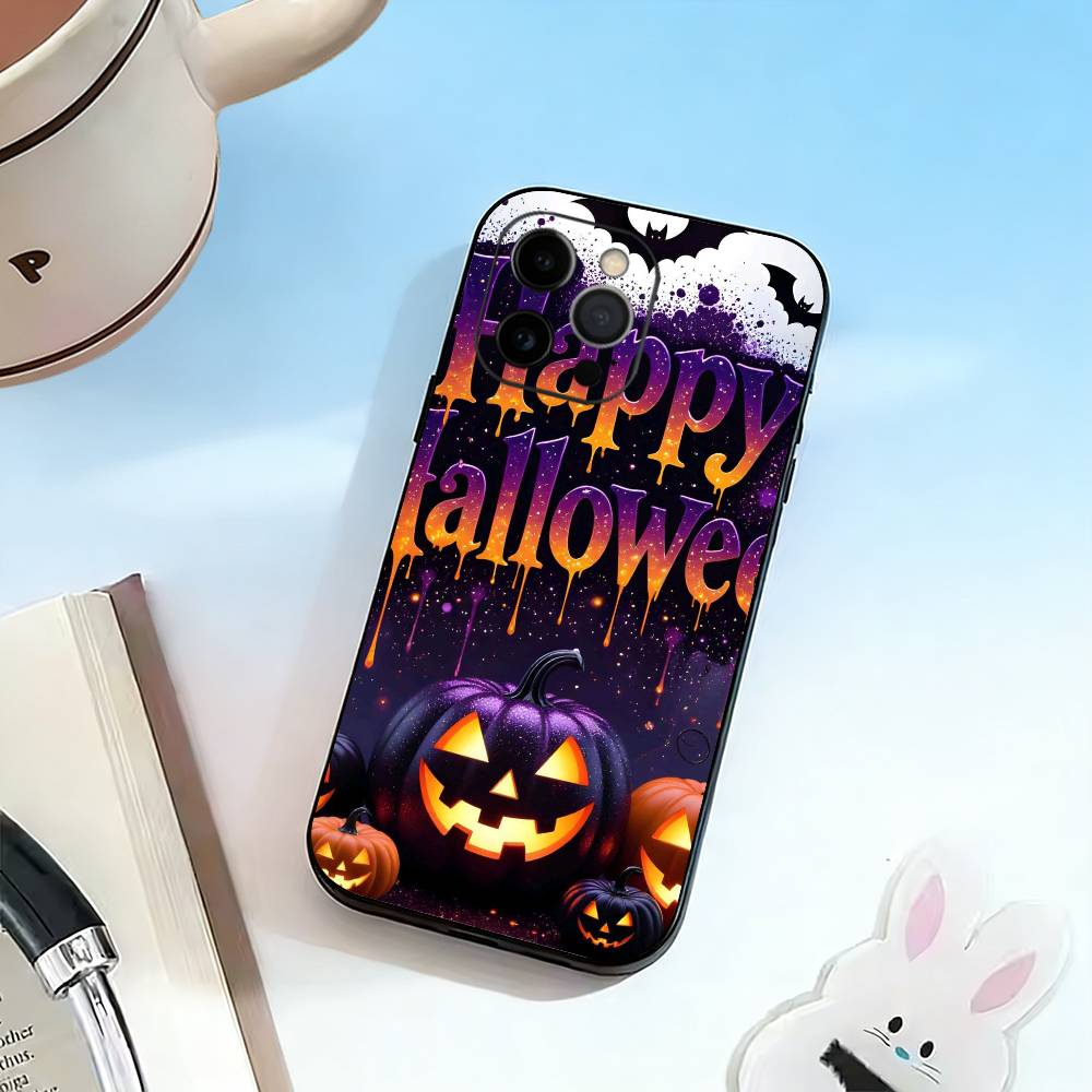 Halloween-HH  Phone Case For iPhone 17,16,15,14,13,12,11 Plus,Pro Max,XS,Soft Silicone Black Cover