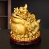 Feng Shui Lucky Copper Gold Toad Ornament Home Office Opening Three-legged Toad Decor