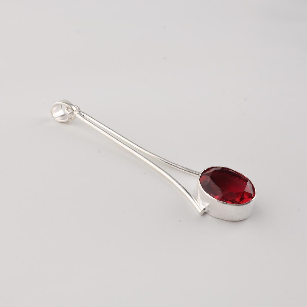 Roze Rubelliet Edelsteen 925 Sterling Zilver Handgemaakte Sieraden Ontwerper Druppelvormige Hanger 1,79" Voor Vrouwen PP-69-8