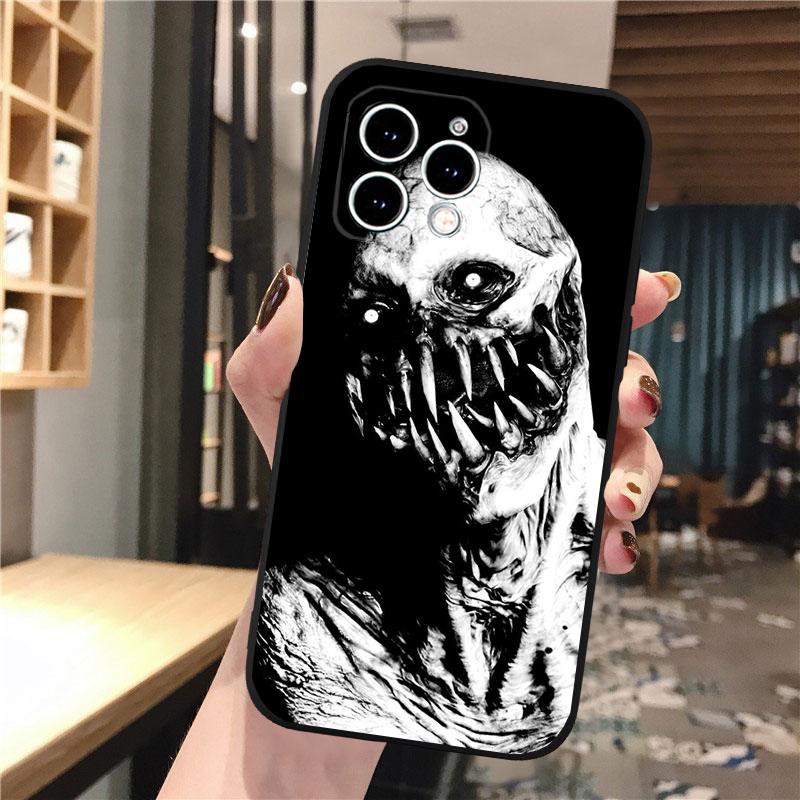

Phone Case Carcasa Funda For iPhone 17 Pro Max Air 16 15 14 13 Pro Max 15 16 Pro 15Plus 16E Demon Face Evil Ghost Case iPhone 13ProMax