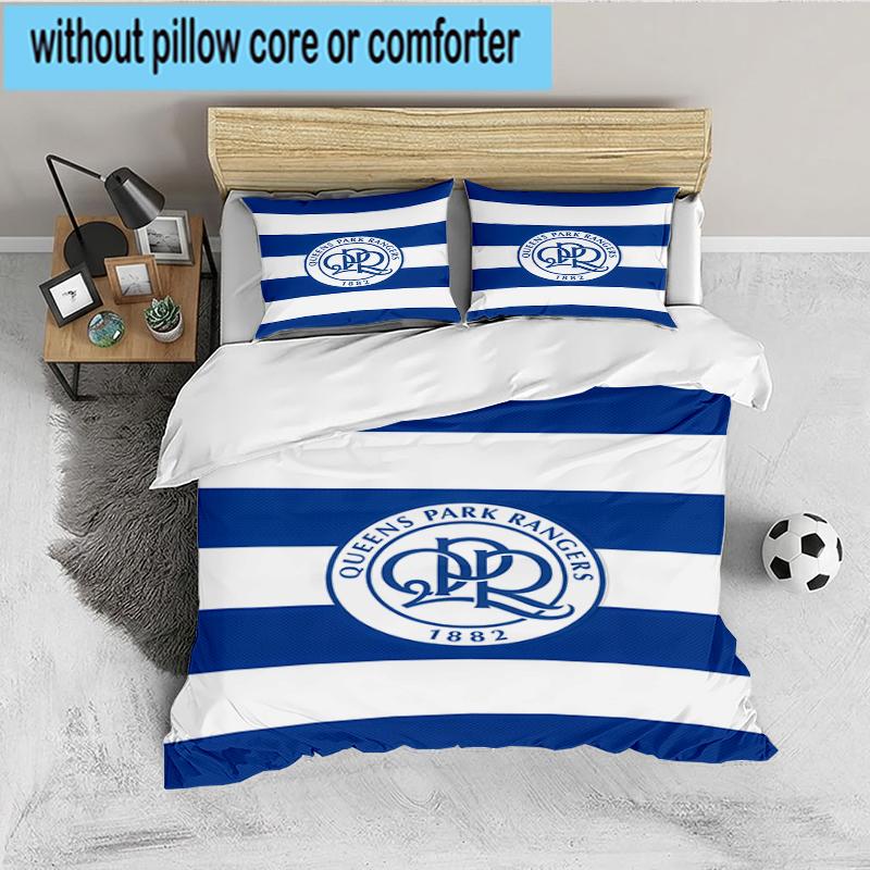 3PCS Queens Crest Football Bedding set,Ideal For1pc Duvet Cover And 2pcs Pillowcases Perfect for Christmas gift,Ideal for Bedroom, Dormitory
