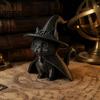 Spooky Style Interior Decor Gothic Witch Hat Black Cat Figurine, 3D Printed Wizard Cloak Kitten Themed Party Photo Props Statue, Cute Halloween