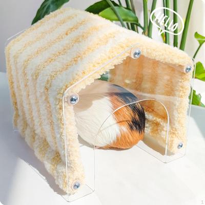 Guinea Pig Hideout Cage Accessories Detachable Cozy Bottomless Warm Easy Access Small Animal Hide