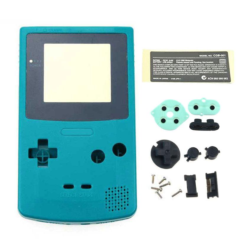 JCD Kunststoffgehäuse für Gameboy Advance GBC-Konsole mit Tasten, Schrauben, Aufklebern und Etikettenteilen