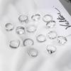Elegant and Versatile Fashion Retro Tai Chi Ring 14-piece Hollow Engraved Ring Heart-shaped Simple Ring Popular Female Jewelry