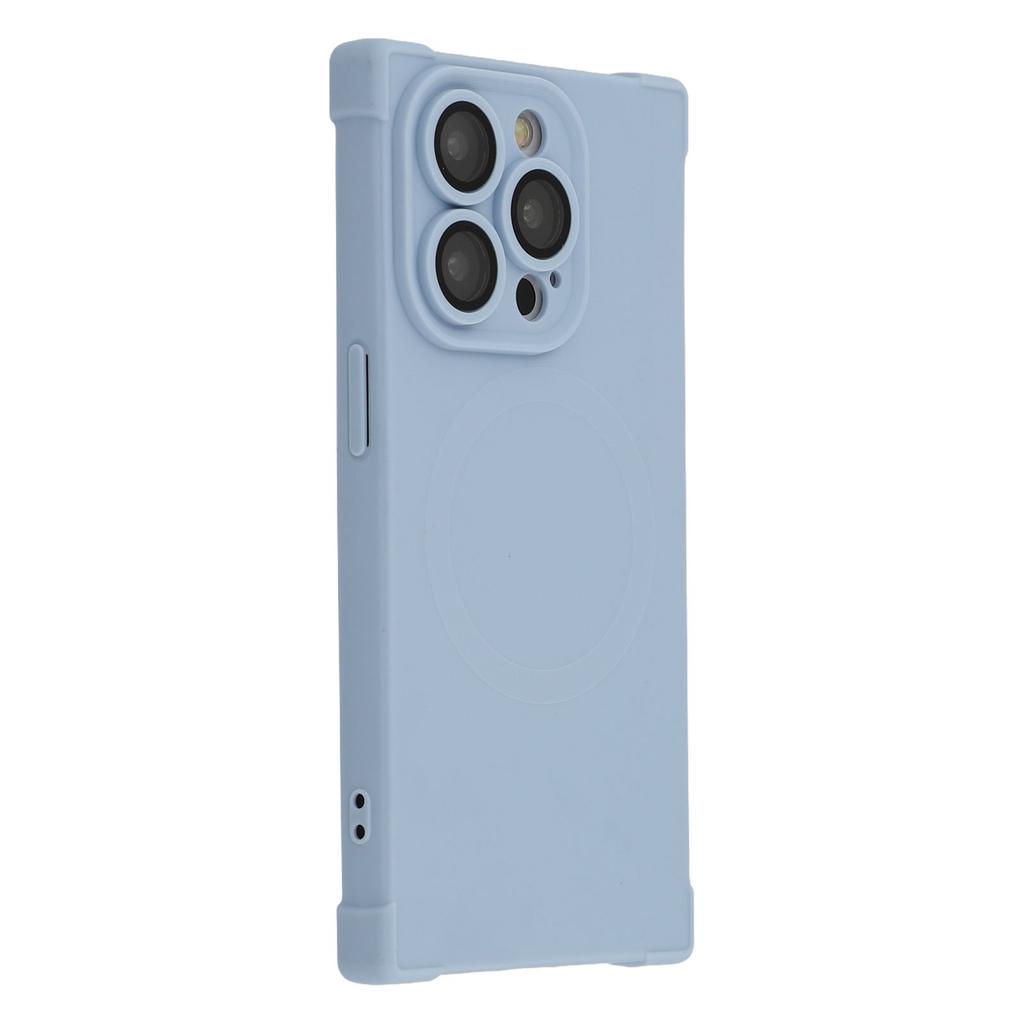 For iPhone 15 Pro Max Case Compatible with MagSafe Straight Edge TPU Phone Cover with Camera Lens Protector