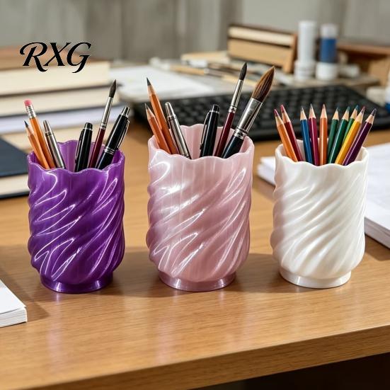Space Saving Desk Organizer Spiral Pen Holder, 3D Printed Twisted Makeup Brush Cup, Sturdy Pencil Holder for School Decorative Storage Container