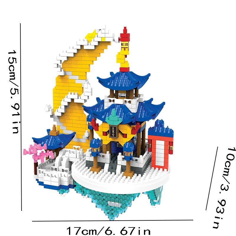Guanghan Palace building blocks puzzle micro particle architecture birthday gift assembly creative