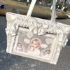 New Y2k Sweet Ita Shoulder Bag Lolita Girl Transparent Crossbody Bag Women Large Capacity Lace Tote Bag Cute DIY Display Handbag