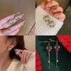 Christmas Snowflake Earrings With Colorful Rhinestones And Alloy For Women