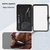 Men's Stainless Steel Grooming Set: Beard, Eyebrow & Nose Hair Trimmer with Mirror & Storage Box