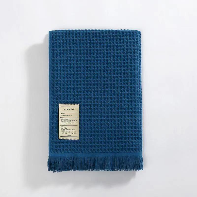 

Хлопковое банное полотенце Вафельное утолщенное впитывающее хлопковое банное полотенце для взрослых 90*180cm фтало голубой