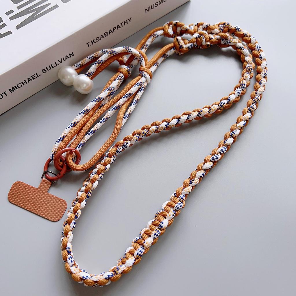 Cordelette tressée colorée réglable à quatre brins pour crossbody et porte-clés pour téléphone portable de filles