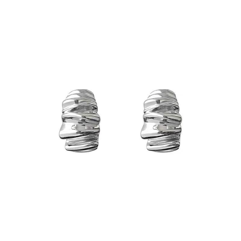 Cold wind irregular silver earrings new design foreign style American style popular stud earrings temperament earrings