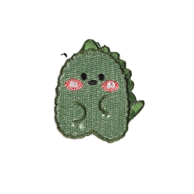 Stickerei-Etikett Kleidung Zubehör niedlichen Cartoon Tier Dinosaurier Kaninchen Bär selbstklebende Patch Stoffaufkleber