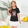 Girls' Round Neck Short Sleeves Christmas Witch  Group Print Casual Short Sleeves