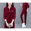 Corduroy Casual Sports Suit for Women, Spring and Autumn Loose Large Size Fashionable Two-piece Set