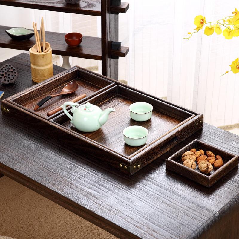 ZISIZ Retro Carbonized Solid Wood Kung Fu Tea Set