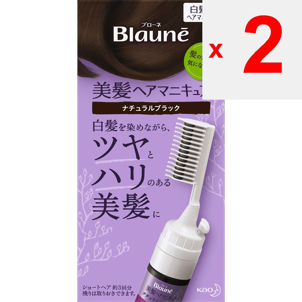 KAO Blaune Natural Black with Comb 72G Hair Nail Polish for Graying Hair Colorant for Gray Hair Apply To Dry Hair: 1. Apply a Thick, Generous Layer of